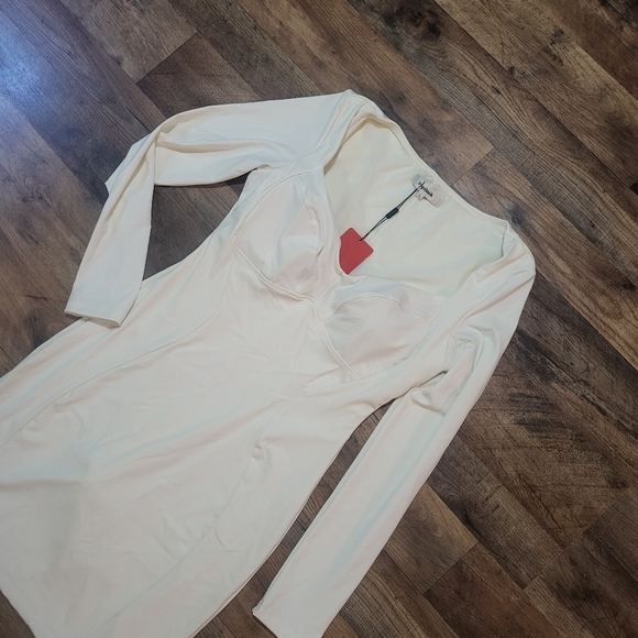 Popilush White Redtag Thermal Longsleeve Shapewear Tummy Control Bodycon Dress L - Picture 7 of 11